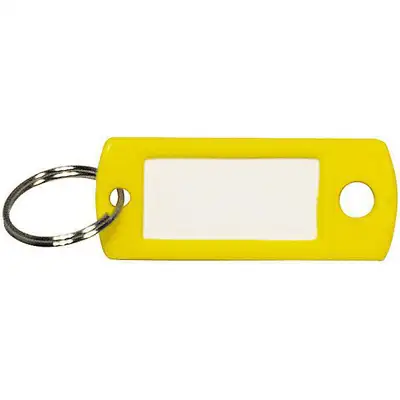 Plastic I.D. Key Tag Yellow 2"