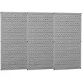 Steel Pegboard Panel with 600 lb. Load Capacity, 32"H x 48"W, Gray, 1 EA
