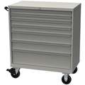 Lista Mobile Counter Height Modular Drawer Cabinet, 7 Drawers, 40-1/4"W x 22-1/2"D x 47-1/2"H Light Gray