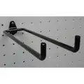 Double Rod Pegboard Hook: 1/4 in Peg Hole, For 1 in Pegboard Hole Spacing, Surface