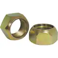 Haltec 1-1/8"-16 Yellow Dichromate Outer Cap Nut, Left Hand Thread Direction