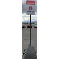Sign Base with Wheels and 60" Pole, Fillable Base, Gray