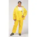 3-Piece Rain Suit with Jacket/Bib Overall, ANSI Class: Unrated, 4XL, Yellow, High Visibility: No