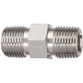 Hex Long Nipple: 316 Stainless Steel, 1/2 in x 1/2 in Fitting Pipe Size, Male NPT x Male NPT, Nipple