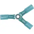 Imperial Seal-A-Crimp Polyolefin Sealed Heat Shrink Three-Way Connector, Blue, 16-14 AWG