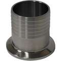 T316L Stainless Steel Hose Barb Adapter, Clamp x Hose Barb Connection Type, 1/2" Tube Size