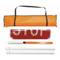 Dicke Roll Up Paddle Kit, Stop/Slow, Vinyl Sign Material, 96" Overall Height, Red/Orange