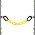 Mr. Chain Magnet Ring/Carabiner Kit and Chain: Outdoor or Indoor, 2 in Size, 10 ft Lg, Black/Yellow