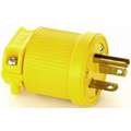 Kh Industries 20A Industrial Grade Dust Tight Straight Blade Plug, Yellow; NEMA Configuration: 5-20P