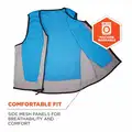 Chill-Its By Ergodyne Cooling Vest: Evaporative - Soak, M, Blue, PVA, Up to 4 hr, Zipper, 4 hours