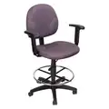 Drafting Chair, Drafting Chair, Gray, Fabric, 27" to 32" Nominal Seat Height Range