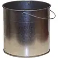Justrite 1 gal. Silver Ash Pail, 11" Length, 11" Width, 9" Height