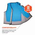 Chill-Its By Ergodyne Cooling Vest: Evaporative - Soak, 2XL, Blue, PVA, Up to 4 hr, Zipper, 4 hours