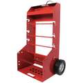 16-1/4"L x 28-1/2"W x 49"H Red Wire Spool Cart, 300 lb. Load Capacity