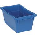 Cross Stacking Container, Blue, 8"H x 17-1/4"L x 11"W, 1EA