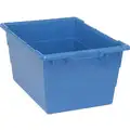 Cross Stacking Container, Blue, 12"H x 23-3/4"L x 17-1/4"W, 1EA