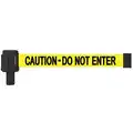 Banner Stakes PLUS Barrier System Retractable Belt Head: Yellow, Caution - Do Not Enter