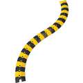 Cable Protector: 1 Channels, 3/8 in Max Cable Dia, 3 in Wd, 3/4 in Ht, 39 1/2 in Lg, Black/Yellow