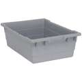 Quantum Storage Systems Cross Stacking Container, Gray, 8"H x 23-3/4"L x 17-1/4"W, 1EA
