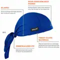 Chill-Its By Ergodyne Dew Rag: Blue, Universal, Sweatband, Cooling, Terry Cloth, Evaporative-Cooling