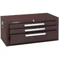 Kennedy Light Duty Intermediate Chest with 3 Drawers; 12-1/2" D x 11-3/4" H x 26-3/4" W, Brown