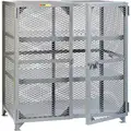 Bulk Storage Locker: 73" x 33" x 52", 2 Fixed Shelves, Legs, Gray, Gray, Shelves