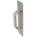 Door Pull Plate: 12 in Lg, 0.05 in Projection, Dull Type 304, Stainless Steel, Hand Pull