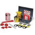 Brady Portable Lockout Kit, Filled, Electrical Lockout, Tool Box, Gray