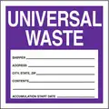 Universal Waste, DOT Handling Label, Polyester, Height: 4", Width: 4"