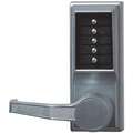 Mechanical Push Button Lockset, 5 Button, Vandal Resistant, Entry, Satin Chrome