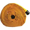 Attack Line Fire Hose, Double Jacket, 1-1/2" Hose Inside Dia., 50 ft., Yellow