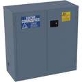 Corrosives Safety Cabinet: Standard, 30 gal, 43" x 18" x 44", Blue, Manual Close, Steel, 1 Shelves