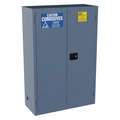 Corrosives Safety Cabinet: Standard, 45 gal, 43" x 18" x 65", Blue, Self-Closing, Steel, 2 Shelves
