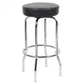 Work Bench Stool with 29" Seat Height Range and 275 lb. Weight Capacity, Chrome Base/Black Seat
