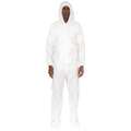 Enviroguard Hooded Disposable Coveralls with Elastic Cuff, MicroGuard CE Material, White, 2XL