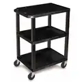 Thermoplastic Resin Flat Handle Utility Cart, 300 lb. Load Capacity, Number of Shelves: 3