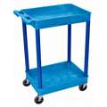 Thermoplastic Resin Flat Handle Utility Cart, 300 lb. Load Capacity, Number of Shelves: 2
