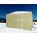 Outdoor Storage Shed: 11 3/8 ft x 8 1/2 ft x 7 ft, 492 cu ft Capacity, Beige