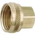 Garden Hose Adapter: 3/4 in x 1/2 in Fitting Size, Female x Female, Swivel, 1 1/8 in Overall Lg