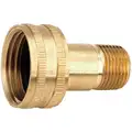 Garden Hose Adapter: 3/4 in x 1/2 in Fitting Size, Female x Male, Swivel, 1 1/8 in Overall Lg