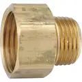 Garden Hose Adapter: 3/4 in x 1/2 in Fitting Size, Female x Male, Rigid, 1 1/8 in Overall Lg