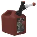 Gas Can, Plastic, 2 gal Capacity, 10" Height, 10" Length, 7" Width, Self Venting