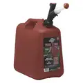 Gas Can, Plastic, 5 gal Capacity, 14" Height, 14" Length, 7" Width, Self Venting