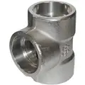 Tee: 304/304L Stainless Steel, 1/2 in x 1/2 in x 1/2 in Fitting Pipe Size, Female x Female x Female