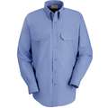 Petrol Blue Long Sleeve Dress Uniform Shirt, XL, 65% Polyester/35% Cotton