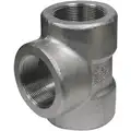 Tee: 304/304L Stainless Steel, 1/2 in x 1/2 in x 1/2 in Fitting Pipe Size, Class 3000