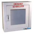 First Voice Defibrillator Storage Cabinet, White, Steel, For Use With Physio Control CR Plus, Express AED