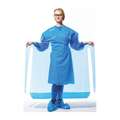 Vr Protective Wear Gown, AAMI Level Level 1, Level 2, Universal, Blue, PK 50