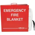 Sellstrom Fire Blanket and Cabinet, Fiberglass, 60" Blanket Width, 72" Blanket Length, White