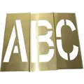 Stencil Kit, A Thru Z, Punctuation, 4", Brass, 1 EA